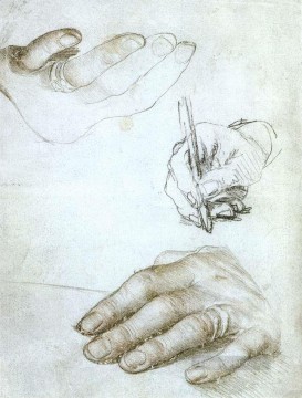 the vision of ezekiel Painting - Studies of the Hands of Erasmus of Rotterdam Renaissance Hans Holbein the Younger